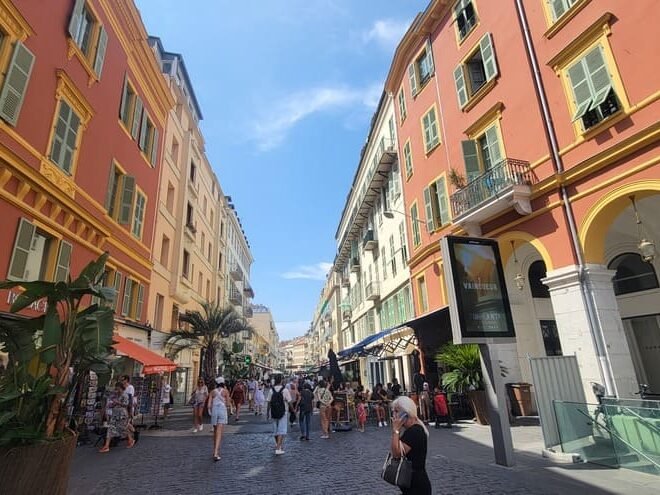 The start of Rue de France just off of Place Massena