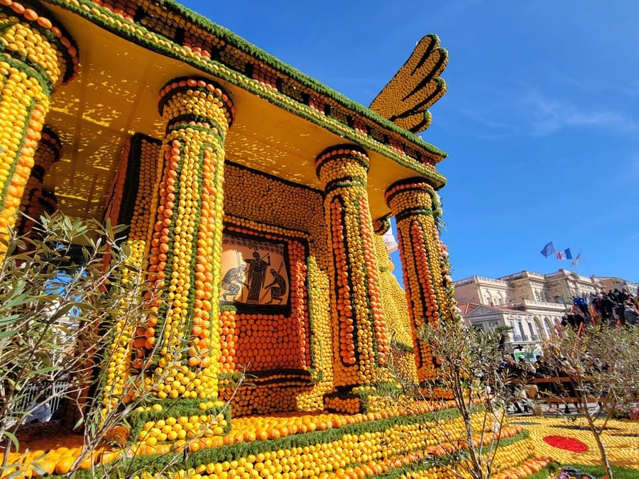 Sculpture made of citrus at the Lemon festival in Menton