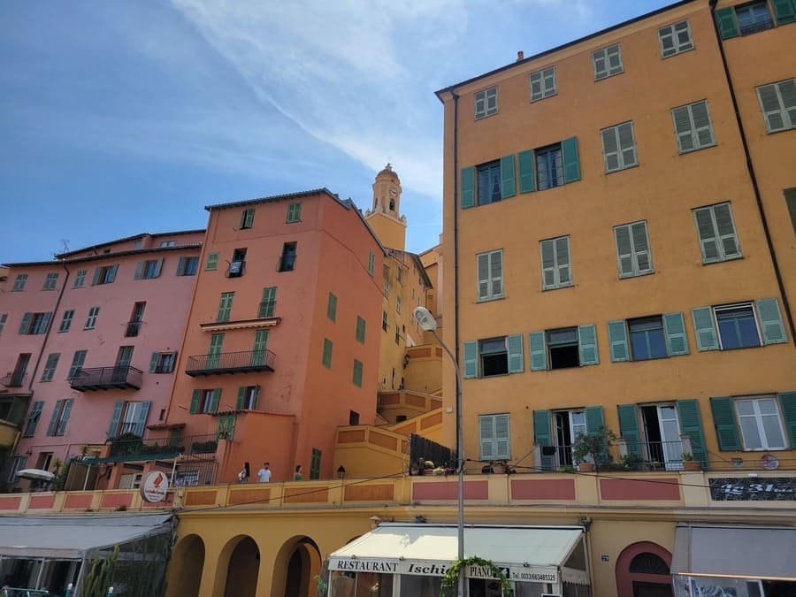 The colorful architecture of Menton's Old Town