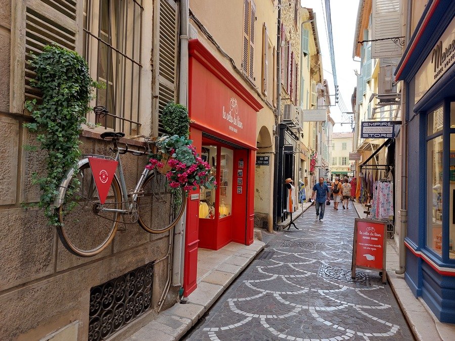 Narrow streets of Antibes's Old Town